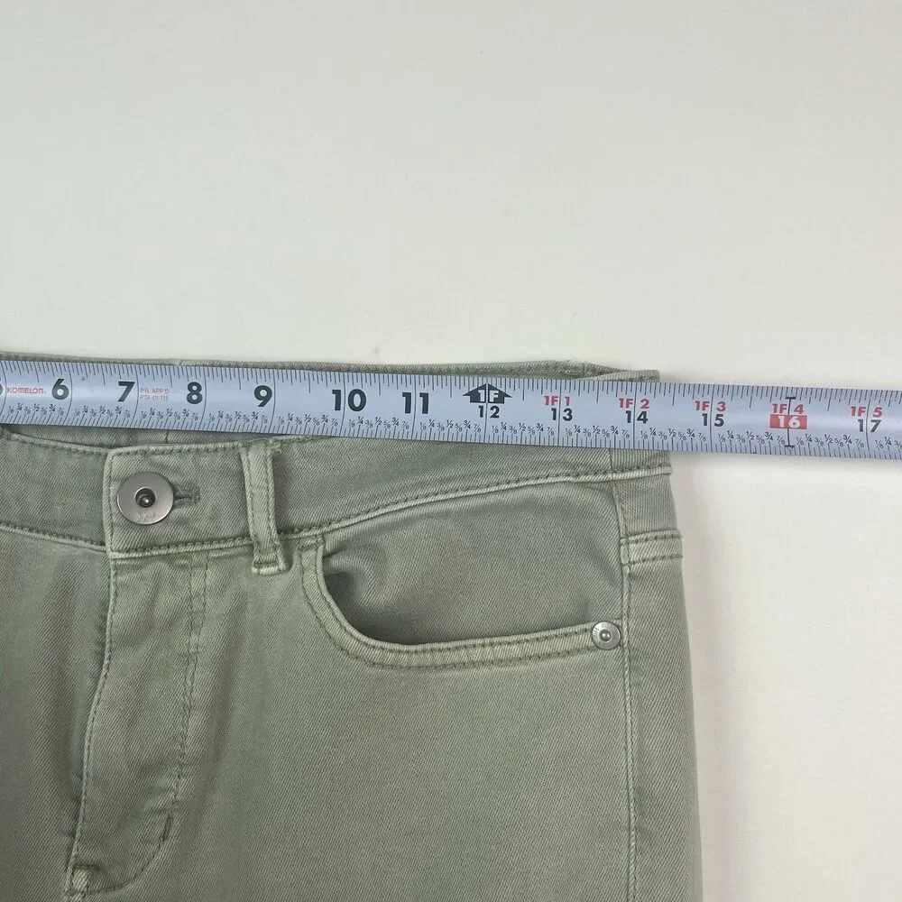 J Jill Denim High Rise Straight Leg Cropped Jeans 4P Sage Khaki Casual Chic Prep